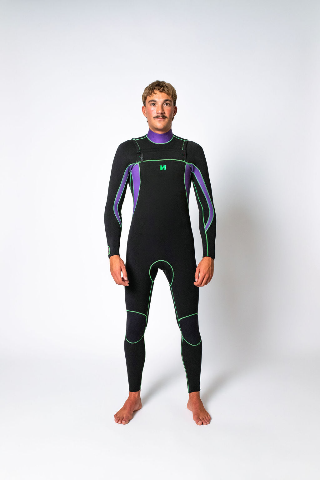 Narval x Shane Borland Sur Wetsuit 3.2mm Black/Purple/Neon Green